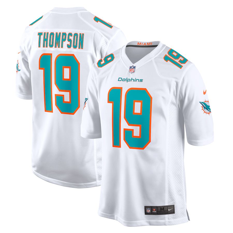 Men Miami Dolphins 19 Skylar Thompson Nike White Game Player NFL Jersey